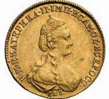 Zlatna, srebrna i bakrena kovanica Catherine 2. Fotografije i vrijednosti